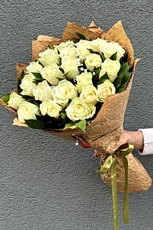 21 Beyaz Gül Buketi