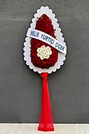 Tekli Kırmızı - Beyaz Ayaklı Sepet